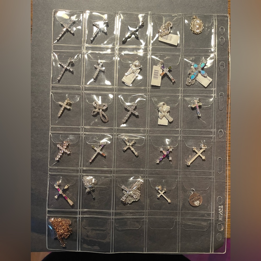 Sterling silver crosses with simulated diamonds